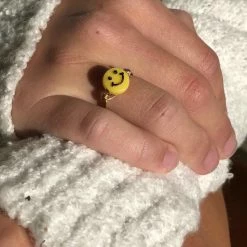 Silver Girl Necklaces Smiley Face Ring 9501