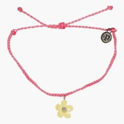 Pura Vida Yellow Solstice Enamel Flower Charm Bracelet In Pink Bracelets