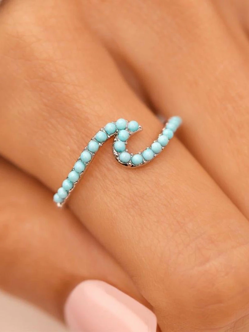 Rings Pura Vida Neon Wave Ring Silver 1 Rings Pura Vida Neon Wave Ring Silver