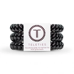 Teleties Large Hair Ties 3 Pack Jet Black