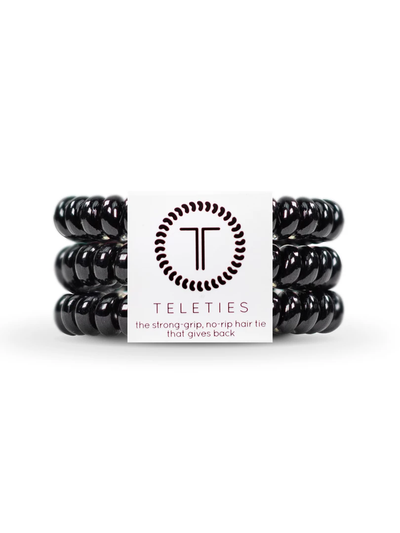 Teleties Large Hair Ties 3 Pack Jet Black 1 Teleties Large Hair Ties 3 Pack Jet Black