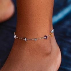 Pura Vida RAINBOW CHIP CHAIN ANKLET Anklets