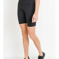 Mono B RED - Highwaist Solid Short Leggings APH6178 WOMEN