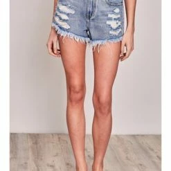 Mustard Seed WOMEN Boyfriend Distressed Denim Shorts DS0138 SMALL Only