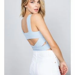 Deals Leaf in Creek Store 7 Illa Illa Ribbed Square Neck Top T4703