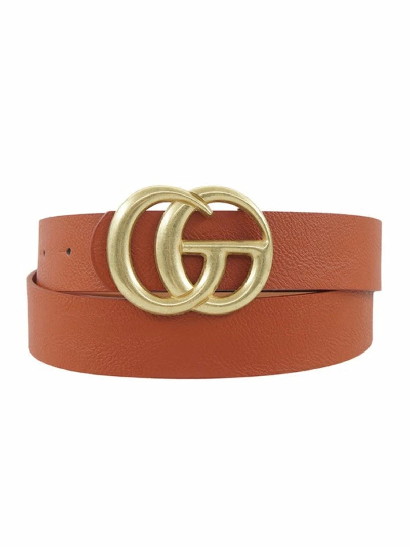 Girly Double Metal Ring Faux Leather Buckle Belt 2 Girly Double Metal Ring Faux Leather Buckle Belt