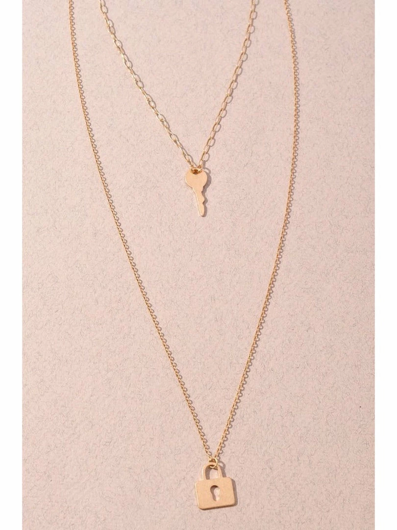 Merveille WOMEN Lock And Key Double Necklace LCE-B1NIN16665 1 Merveille WOMEN Lock And Key Double Necklace LCE-B1NIN16665