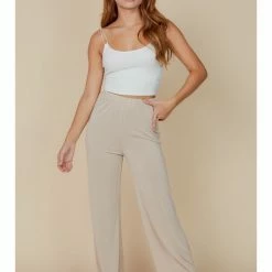 Blue Blush WIDE LEG KNIT PANTS
