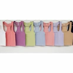 Dynamic Fashion WOMEN Square Neck Racerback Rib Tank (One Size Fits Most)