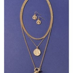 Merveille Chain Coin Double Necklace-J1NELNE1136 WOMEN