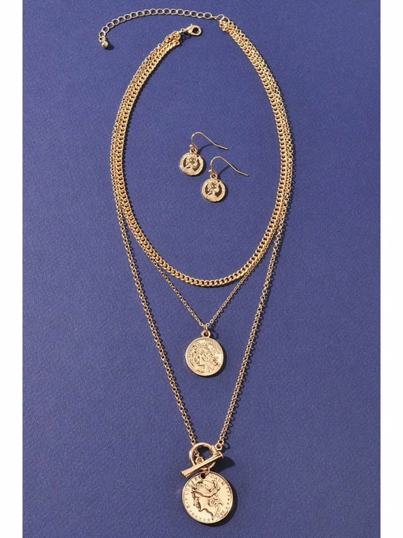 Merveille Chain Coin Double Necklace-J1NELNE1136 WOMEN 1 Merveille Chain Coin Double Necklace-J1NELNE1136 WOMEN