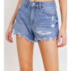 Just Black Denim HIGH RISE SCALLOPED DISTRESS WOMEN