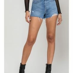 Cello High Rise Straight Cut Hem Mom Shorts WV47782M2