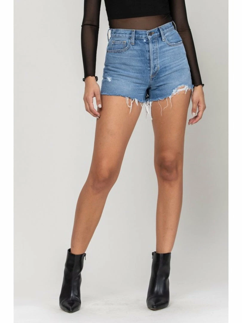 Cello High Rise Straight Cut Hem Mom Shorts WV47782M2 1 Cello High Rise Straight Cut Hem Mom Shorts WV47782M2