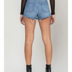 Cello High Rise Straight Cut Hem Mom Shorts WV47782M2