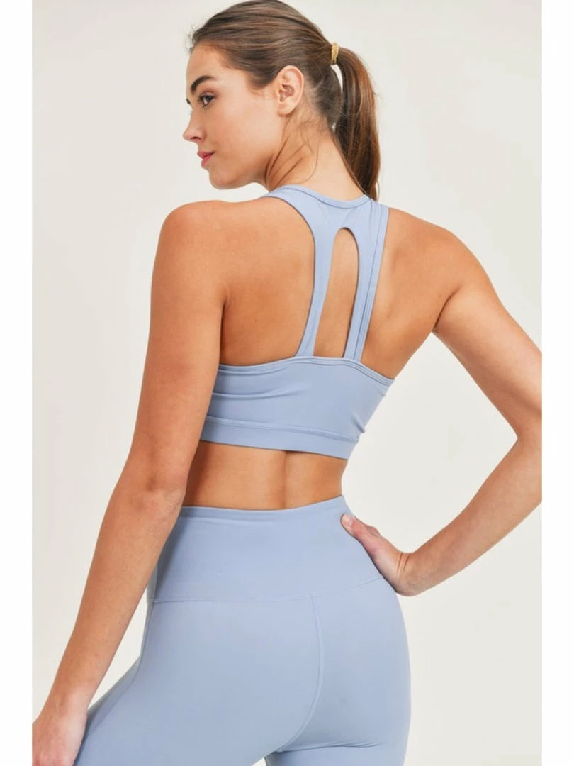 Mono B GREEN Twin Straps Racerback Sports Bra AT8027 1 Mono B GREEN Twin Straps Racerback Sports Bra AT8027