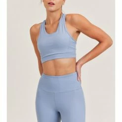 Mono B GREEN Twin Straps Racerback Sports Bra AT8027