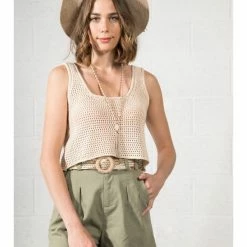 Very J Sleeveless Knit Crop 12W2073N WOMEN