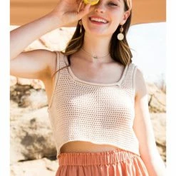 Very J Sleeveless Knit Crop 12W2073N WOMEN