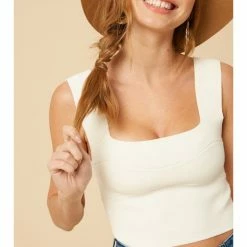 Listicle WIDE STRAP SWEATER KNIT BRAMI TOP WOMEN