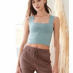 Deals Leaf in Creek Store 3 Listicle WIDE STRAP SWEATER KNIT BRAMI TOP WOMEN