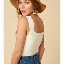 Listicle WIDE STRAP SWEATER KNIT BRAMI TOP WOMEN