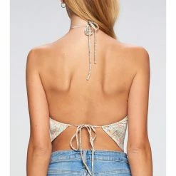 Lovely Day Tops ANNA SATIN FLORAL CROP TOP