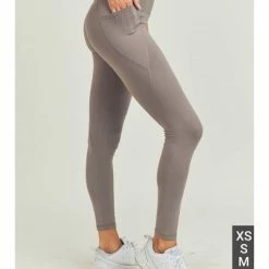 Mono B WOMEN Tapered Band Essential Solid Leggings Heather