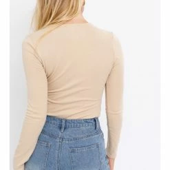 LE LIS LONG SLEEVE FRONT TIE DETAIL BODYSUIT