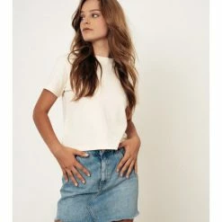 Angels Welcome Market WASHED SOFT AND FADED CROP TOP Sleeves WOMEN