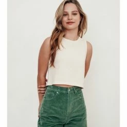 Angels Welcome Market WASHED SOFT AND FADED CROP TANK TOP