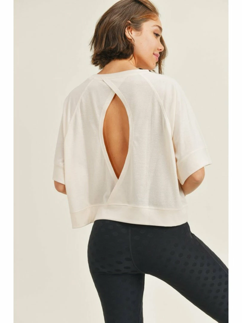 Mono B Perforated Cutout Raglan Cropped Tee WOMEN 2 Mono B Perforated Cutout Raglan Cropped Tee WOMEN