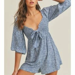 Lush Floral Print Romper