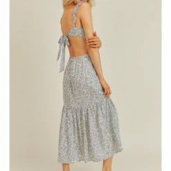 Lush WOMEN Back Tie Floral Print Midi Dress