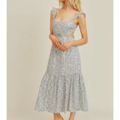 Lush WOMEN Back Tie Floral Print Midi Dress