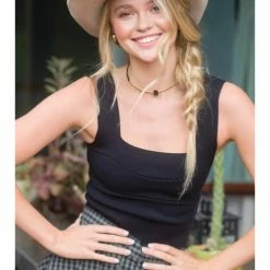 Listicle WIDE STRAP SWEATER KNIT BRAMI TOP WOMEN