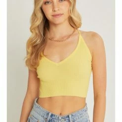 Love Tree Fahsion Criss Cross Tie Back Sweater Top