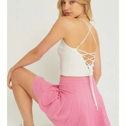 Love Tree Fahsion Criss Cross Tie Back Sweater Top