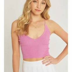 Love Tree Fahsion Criss Cross Tie Back Sweater Top