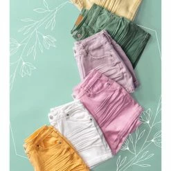 Trend Notes DISTRESSED FOLDED HEM Color Pop SHORTS