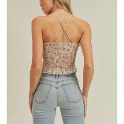 Lush Smocked Cross Strap Tank T17467-GI