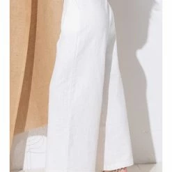 Blue Blush WOMEN High Waisted Sturdy Linen Pleated Pants