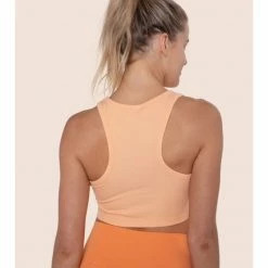 Mono B Essential Micro-Ribbed Cropped Racer Athleisure Tank Top