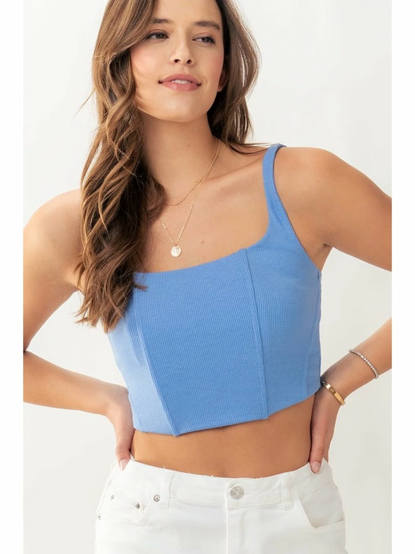 Trend Notes RIBBED CORSET KNIT CROPPED TANK TOP 2 Trend Notes RIBBED CORSET KNIT CROPPED TANK TOP