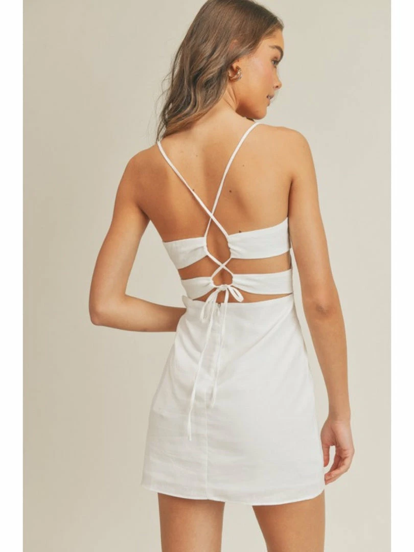 Lush Fitted Mini Dress With Open Back Lace Up Details WOMEN 2 Lush Fitted Mini Dress With Open Back Lace Up Details WOMEN