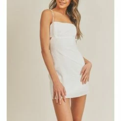 Lush Fitted Mini Dress With Open Back Lace Up Details WOMEN