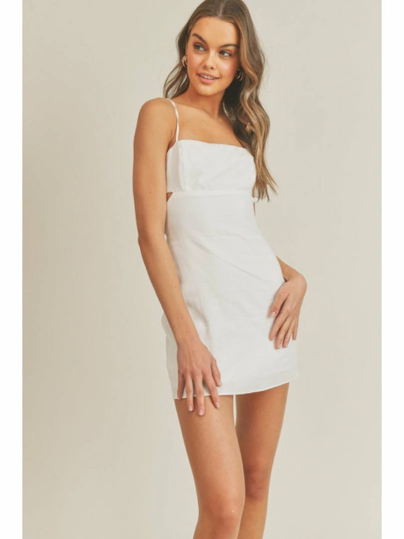 Lush Fitted Mini Dress With Open Back Lace Up Details WOMEN 1 Lush Fitted Mini Dress With Open Back Lace Up Details WOMEN