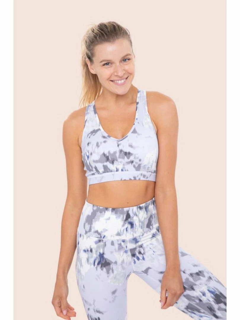 Mono B Ice Tie-Dye Strappy Halter Sports Bra Active Tops & Sports Bras 1 Mono B Ice Tie-Dye Strappy Halter Sports Bra Active Tops & Sports Bras