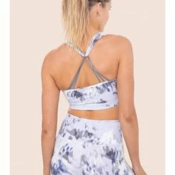 Mono B Ice Tie-Dye Strappy Halter Sports Bra Active Tops & Sports Bras