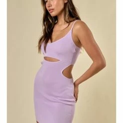 Blue Blush CUT OUT DETAIL SWEATER MINI DRESS